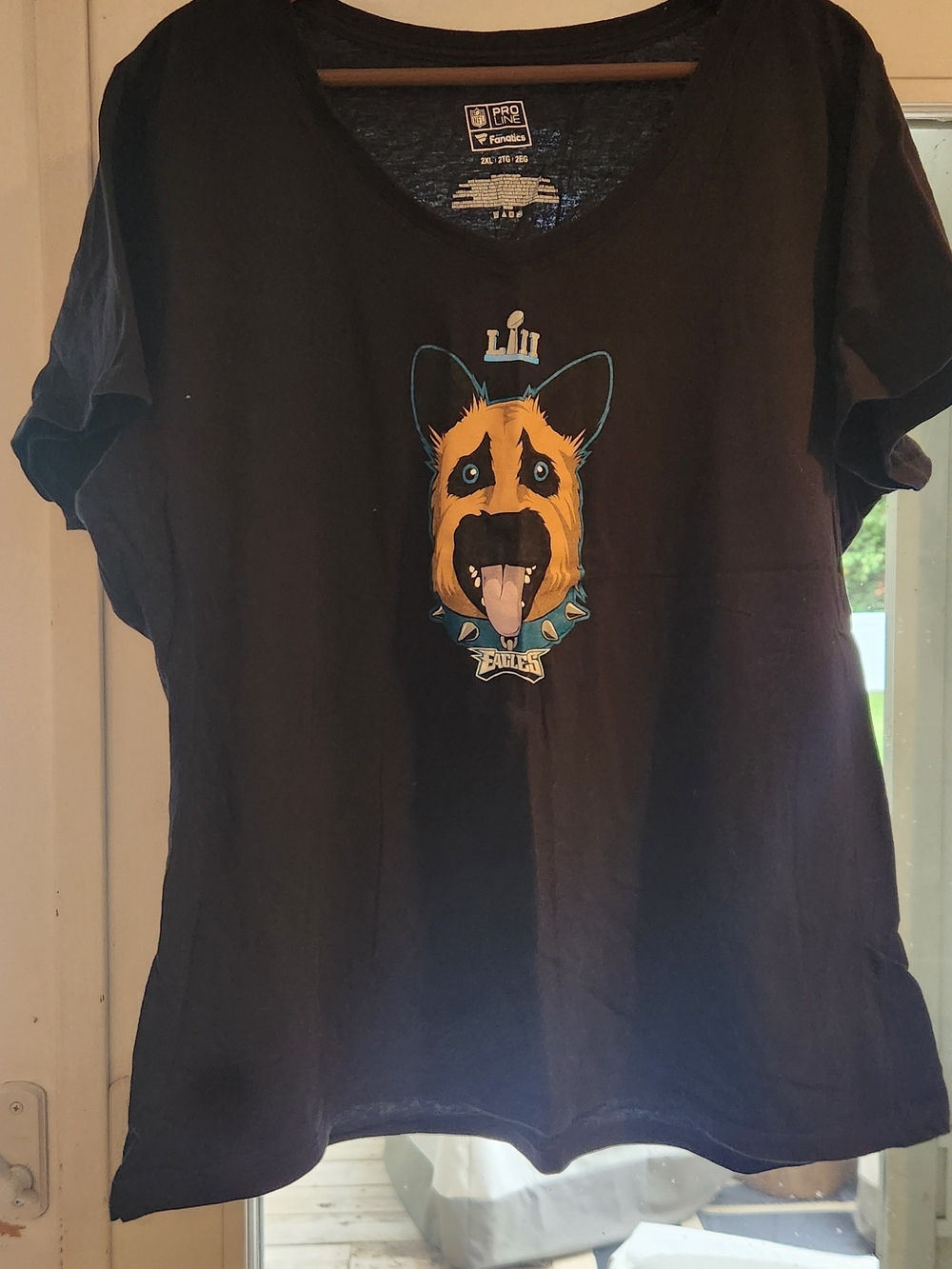 Fanatics Philadelphia Eagles Super Bowl LII NFL Football Black Shirt Womens 2XL